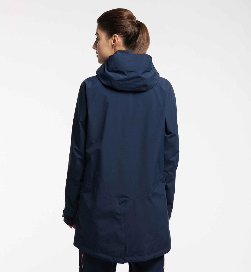 Haglöfs Womens Elation GTX Parka Dark Blue New Zealand 84975SIMD